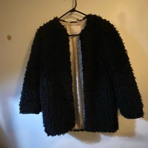 Wilfred black fur coat